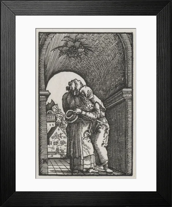 Framed Print : The Fall and Redemption of Man: The Embrace of Joachim and Anne at the Golden Gate, c Framed Print : The Fall and Redemption of Man: The Embrace of Joachim and Anne at the Golden Gate, c