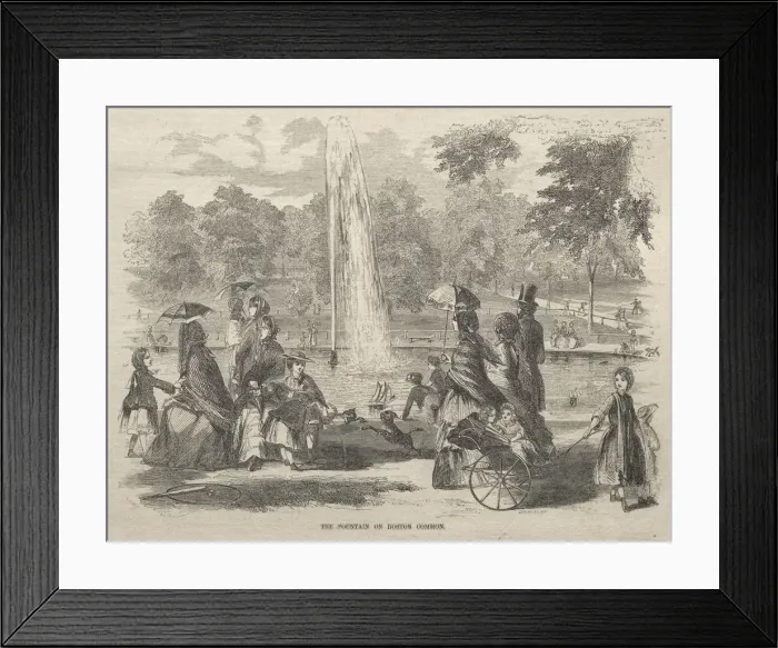 Framed Print : The Fountain at Boston Common, 1857. Creator: Winslow Homer (American, 1836-1910) Framed Print : The Fountain at Boston Common, 1857. Creator: Winslow Homer (American, 1836-1910)