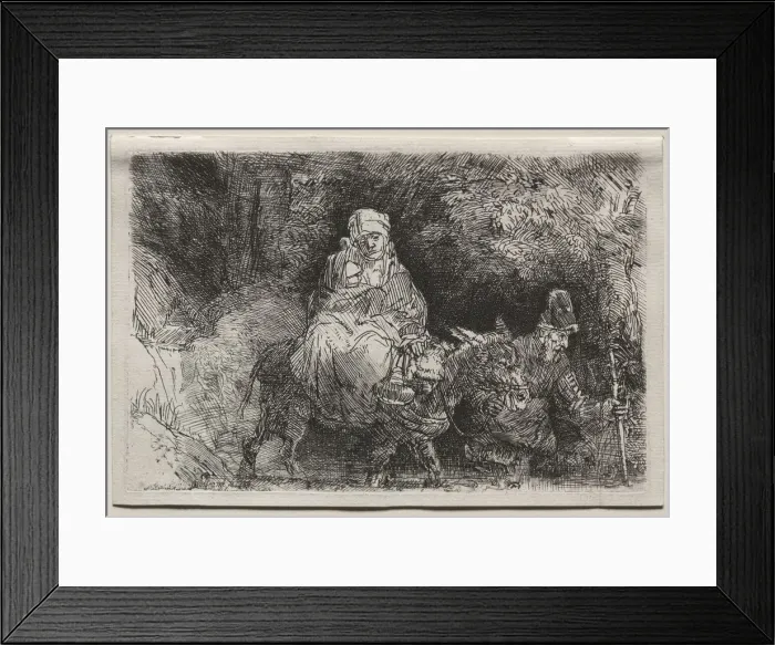 Framed Print : The Flight into Egypt: Crossing a Brook, 1654. Creator: Rembrandt van Rijn (Dutch, 1606-1669) Framed Print : The Flight into Egypt: Crossing a Brook, 1654. Creator: Rembrandt van Rijn (Dutch, 1606-1669)
