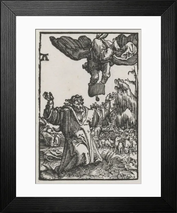 Framed Print : The Fall and Redemption of Man: The Message of the Angel to Joachim, 1515. Creator Framed Print : The Fall and Redemption of Man: The Message of the Angel to Joachim, 1515. Creator