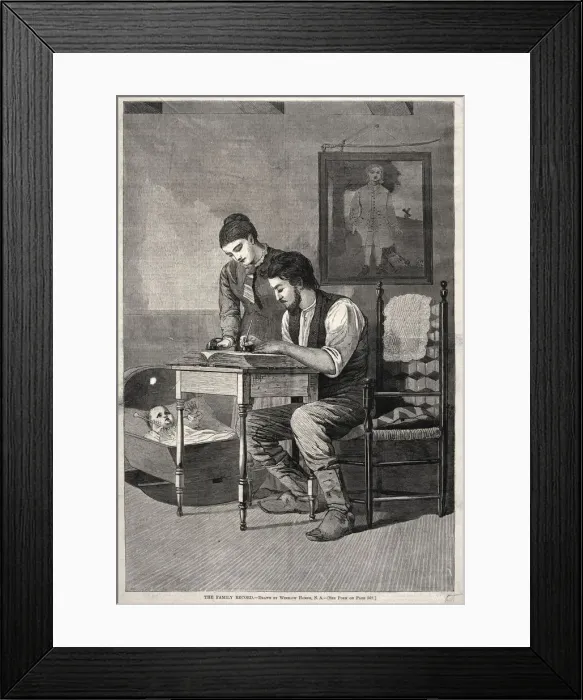 Framed Print : The Family Record, 1875. Creator: Winslow Homer (American, 1836-1910) Framed Print : The Family Record, 1875. Creator: Winslow Homer (American, 1836-1910)