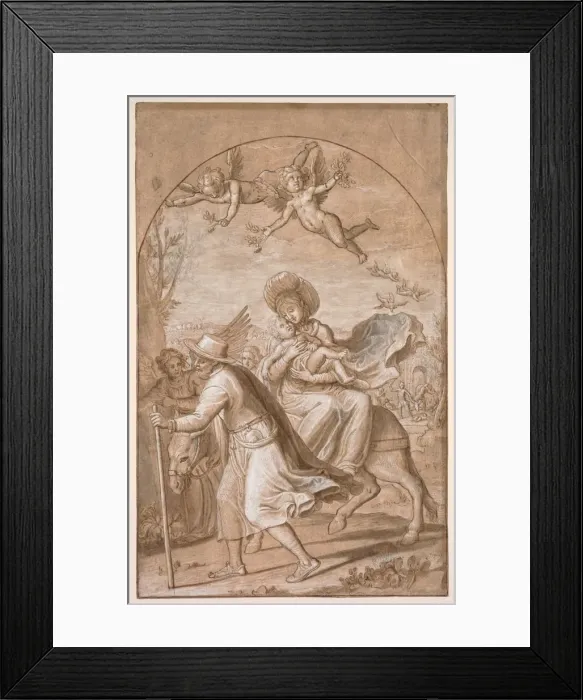 Framed Print : The Flight into Egypt, c. 1590. Creator: Gregorio Pagani (Italian, 1558-1605) Framed Print : The Flight into Egypt, c. 1590. Creator: Gregorio Pagani (Italian, 1558-1605)