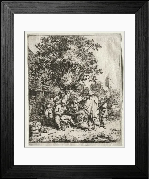 Framed Print : The fiddler and the hurdy-gurdy boy. Creator: Adriaen van Ostade (Dutch, 1610-1684) Framed Print : The fiddler and the hurdy-gurdy boy. Creator: Adriaen van Ostade (Dutch, 1610-1684)