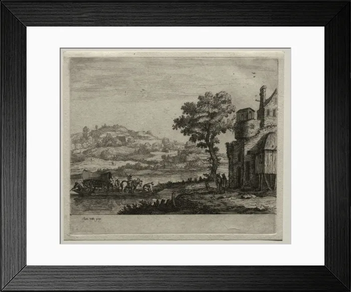 Framed Print : The Ferry Boat. Creator: Jan van Goyen (Dutch, 1596-1656) Framed Print : The Ferry Boat. Creator: Jan van Goyen (Dutch, 1596-1656)