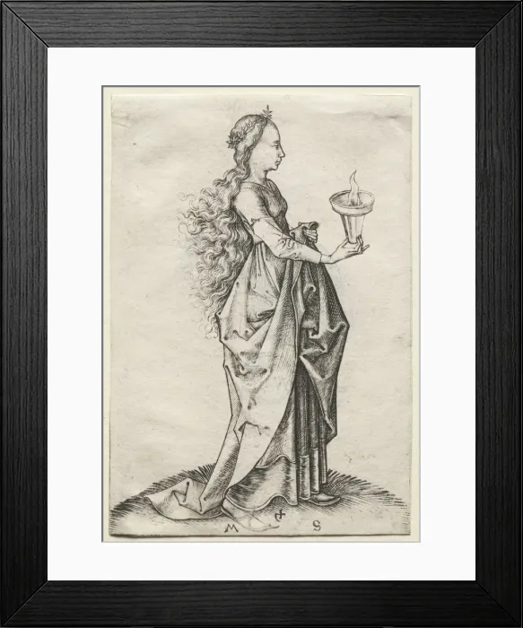 Framed Print : The Fifth Wise Virgin. Creator: Martin Schongauer (German, c. 1450-1491) Framed Print : The Fifth Wise Virgin. Creator: Martin Schongauer (German, c. 1450-1491)