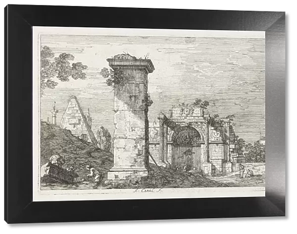 Views: Le Pilier isole, 1735-1746. Creator: Antonio Canaletto (Italian, 1697-1768)