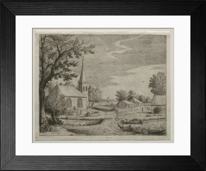 Framed Print : Village Church. Creator: Jan van Goyen (Dutch, 1596-1656) Framed Print : Village Church. Creator: Jan van Goyen (Dutch, 1596-1656)