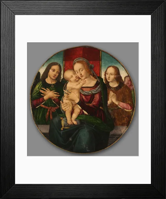 Framed Print : Virgin and Child with Angels, early 1500s. Creator: Master of the Holden Tondo (Italian) Framed Print : Virgin and Child with Angels, early 1500s. Creator: Master of the Holden Tondo (Italian)