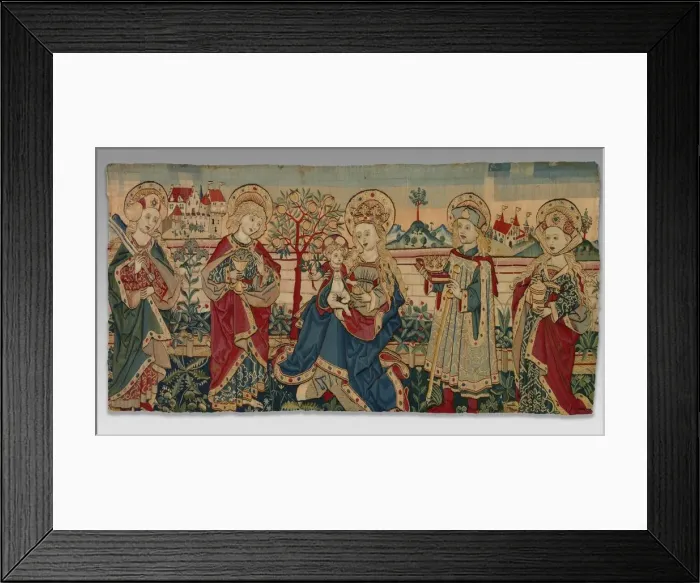 Framed Print : Virgin and Child with Four Saints, c. 1500. Creator: Unknown Framed Print : Virgin and Child with Four Saints, c. 1500. Creator: Unknown