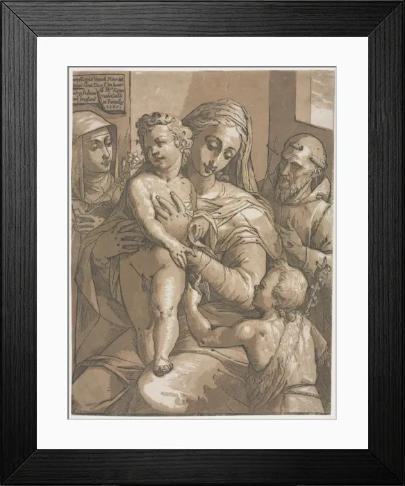 Framed Print : Virgin and Child with St. John, St. Catherine of Siena and St. Francis, 1585. Creator Framed Print : Virgin and Child with St. John, St. Catherine of Siena and St. Francis, 1585. Creator
