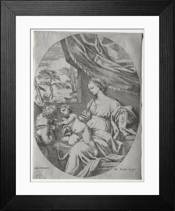 Framed Print : Virgin and Child with the Infant St. John, 1647. Creator: Carlo Maratti (Italian, 1625-1713) Framed Print : Virgin and Child with the Infant St. John, 1647. Creator: Carlo Maratti (Italian, 1625-1713)