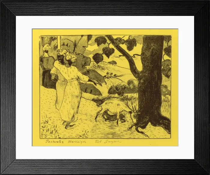 Framed Print : Volpini Suite: Martinique Pastoral (Pastorales Martinique), 1889. Creator: Paul Gauguin (French Framed Print : Volpini Suite: Martinique Pastoral (Pastorales Martinique), 1889. Creator: Paul Gauguin (French