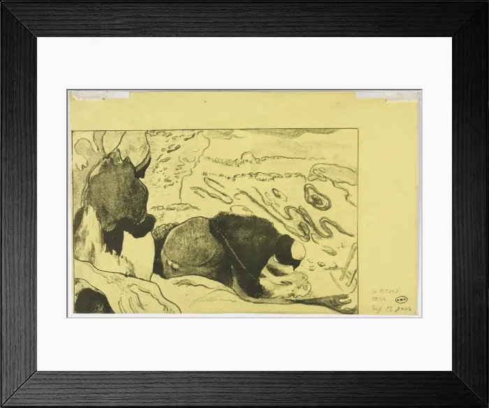 Framed Print : Volpini Suite: Women Washing Clothes (verso), 1893-94. Creator: Paul Gauguin (French, 1848-1903) Framed Print : Volpini Suite: Women Washing Clothes (verso), 1893-94. Creator: Paul Gauguin (French, 1848-1903)