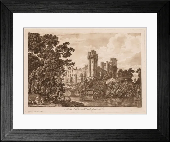 Framed Print : Views of Warwick Castle: Part of Warwick Castle from the South East, 1776. Creator Framed Print : Views of Warwick Castle: Part of Warwick Castle from the South East, 1776. Creator