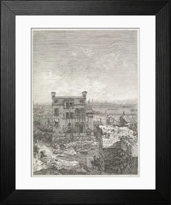 Framed Print : Views: A House Surrounded by Six Columns, 1735-1746. Creator: Antonio Canaletto (Italian Framed Print : Views: A House Surrounded by Six Columns, 1735-1746. Creator: Antonio Canaletto (Italian