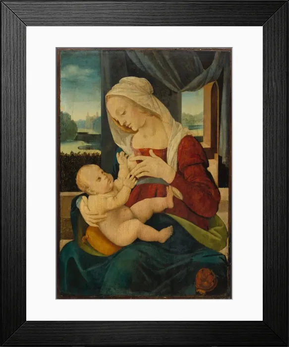 Framed Print : Virgin and Child, 1400s. Creator: Lorenzo di Credi (Italian, 1459-1537), follower of Framed Print : Virgin and Child, 1400s. Creator: Lorenzo di Credi (Italian, 1459-1537), follower of