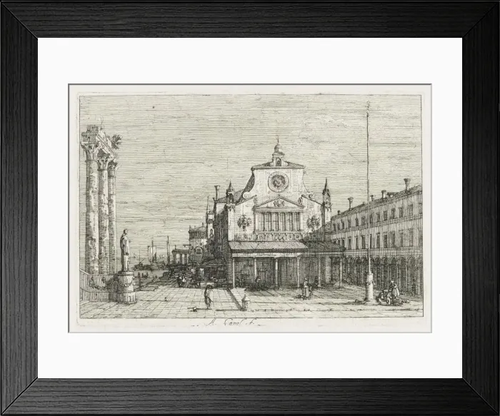 Framed Print : Views: Three Columns and a Statue on the Sea Coast, 1735-1746. Creator: Antonio Canaletto (Italian Framed Print : Views: Three Columns and a Statue on the Sea Coast, 1735-1746. Creator: Antonio Canaletto (Italian