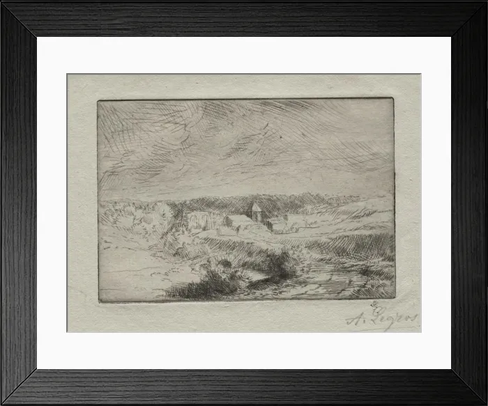 Framed Print : Village of Wimille, near Boulogne. Creator: Alphonse Legros (French, 1837-1911)