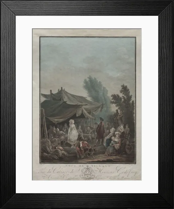 Framed Print : Village Wedding, 1785. Creator: Charles-Melchior Descourtis (French, 1753-1820)
