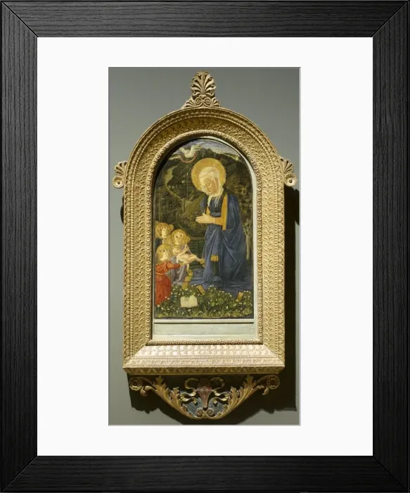 Framed Print : Virgin and Child with Angels, c. 1460. Creator: Filippo Lippi (Italian, c. 1406-1469), follower of Framed Print : Virgin and Child with Angels, c. 1460. Creator: Filippo Lippi (Italian, c. 1406-1469), follower of
