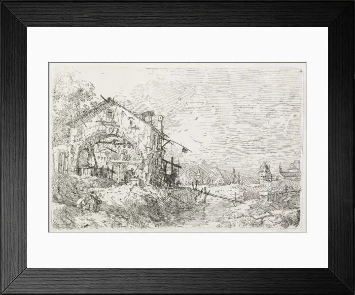 Framed Print : Views: A Woman Drawing Water under an Arch, 1735-1746. Creator: Antonio Canaletto (Italian Framed Print : Views: A Woman Drawing Water under an Arch, 1735-1746. Creator: Antonio Canaletto (Italian