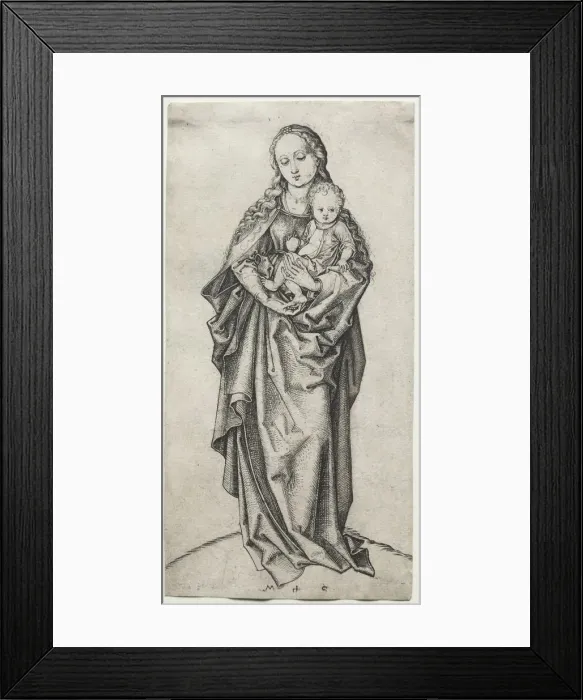 Framed Print : Virgin and Child. Creator: Martin Schongauer (German, c. 1450-1491) Framed Print : Virgin and Child. Creator: Martin Schongauer (German, c. 1450-1491)