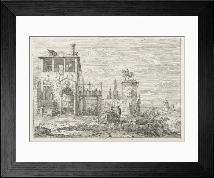 Framed Print : Views: The Equestrian Monument, 1735-1746. Creator: Antonio Canaletto (Italian, 1697-1768) Framed Print : Views: The Equestrian Monument, 1735-1746. Creator: Antonio Canaletto (Italian, 1697-1768)