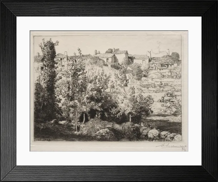 Framed Print : Village of Meule, 1907. Creator: Auguste Louis Lepere (French, 1849-1918) Framed Print : Village of Meule, 1907. Creator: Auguste Louis Lepere (French, 1849-1918)