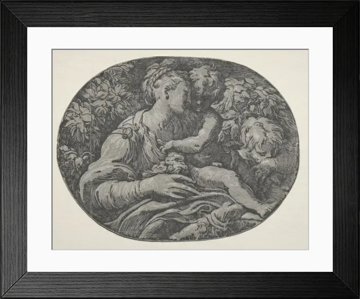 Framed Print : Virgin and Child with St. John, 1500s. Creator: Unknown Framed Print : Virgin and Child with St. John, 1500s. Creator: Unknown