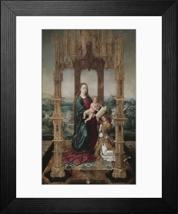 Framed Print : Virgin and Child under a Canopy, 1520s. Creator: Unknown Framed Print : Virgin and Child under a Canopy, 1520s. Creator: Unknown