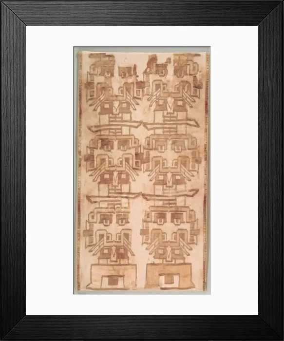 Framed Print : Two Textile Fragment with Fanged Heads, 500-200 BC. Creator: Unknown Framed Print : Two Textile Fragment with Fanged Heads, 500-200 BC. Creator: Unknown