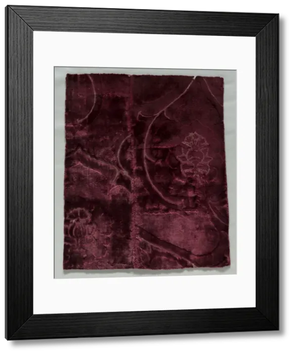 Framed Print : Two Velvet Fragments Sewn Together, 1400s. Creator: Unknown Framed Print : Two Velvet Fragments Sewn Together, 1400s. Creator: Unknown