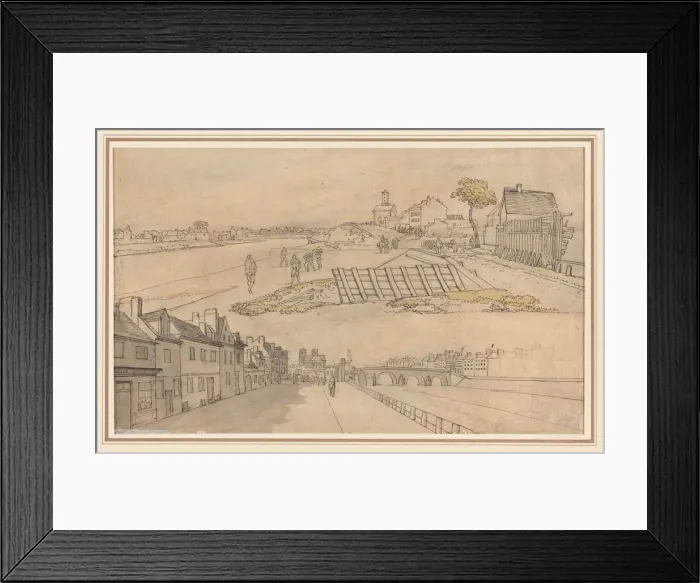 Framed Print : Two Views of Paris, first half 1800s. Creator: Georges Michel (French, 1763-1843) Framed Print : Two Views of Paris, first half 1800s. Creator: Georges Michel (French, 1763-1843)