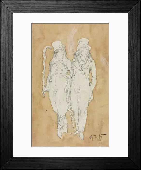 Framed Print : Two Young Men of Fashion (Standing), second half 19th century Framed Print : Two Young Men of Fashion (Standing), second half 19th century