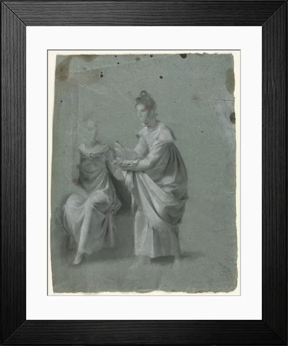 Framed Print : Two Women, 1800s. Creator: Anonymous; Pierre-Paul Prud hon (French, 1758-1823), circle of Framed Print : Two Women, 1800s. Creator: Anonymous; Pierre-Paul Prud hon (French, 1758-1823), circle of