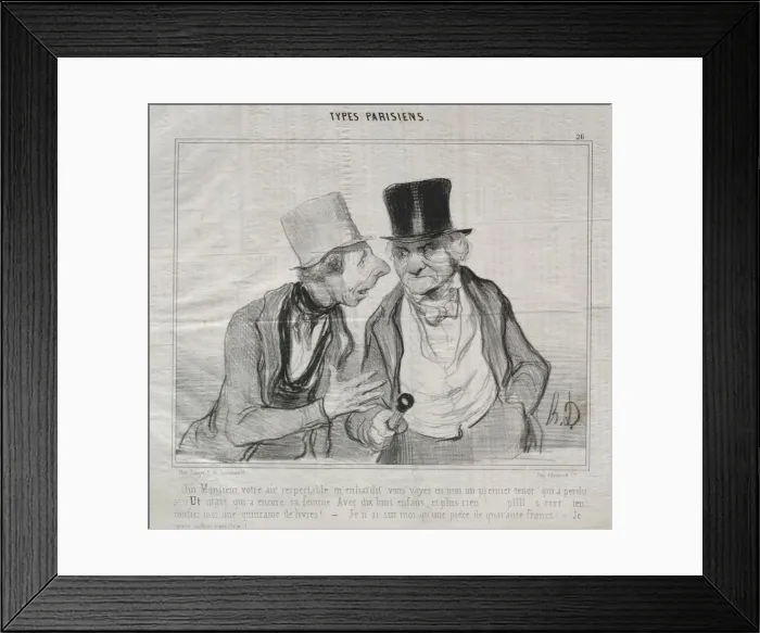 Framed Print : Types Parisiens, plate 26: Yes, Sir, your respectable air encourages me... 29 May 1840 Framed Print : Types Parisiens, plate 26: Yes, Sir, your respectable air encourages me... 29 May 1840
