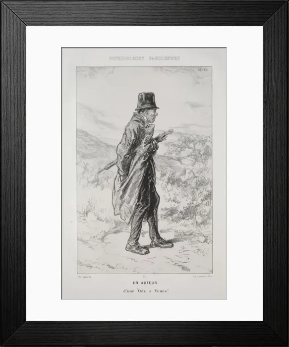 Framed Print : Un Auteur. Creator: Paul Gavarni (French, 1804-1866) Framed Print : Un Auteur. Creator: Paul Gavarni (French, 1804-1866)