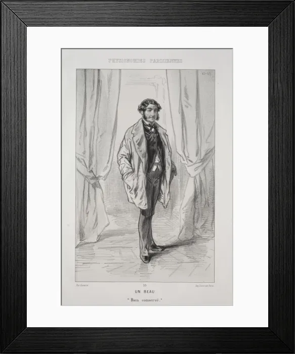 Framed Print : Un Beau. Creator: Paul Gavarni (French, 1804-1866) Framed Print : Un Beau. Creator: Paul Gavarni (French, 1804-1866)