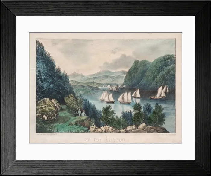 Framed Print : Up the Hudson, c. 1857-72. Creator: James Merritt Ives (American, 1824-1895) Framed Print : Up the Hudson, c. 1857-72. Creator: James Merritt Ives (American, 1824-1895)