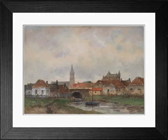 Framed Print : Upper Lock at Steenbergen, 1800s. Creator: Willem C Rik (Dutch) Framed Print : Upper Lock at Steenbergen, 1800s. Creator: Willem C Rik (Dutch)