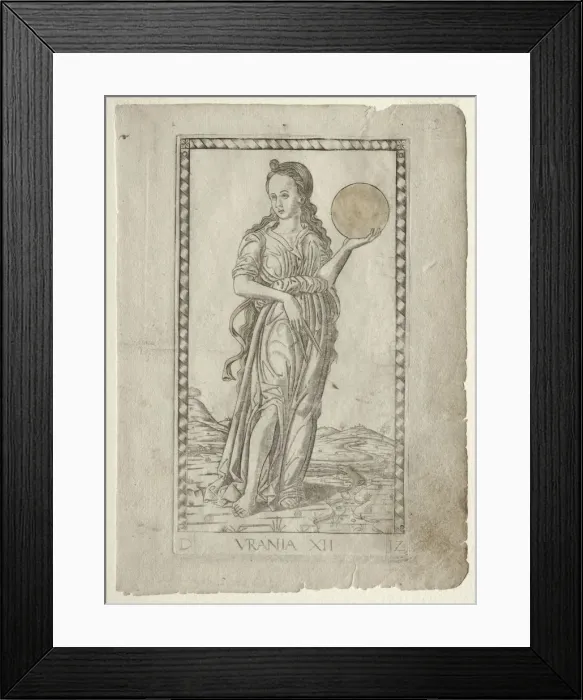 Framed Print : Urania (astronomy) (from the Tarocchi series D: Apollo and the Muses, #12), before 1467 Framed Print : Urania (astronomy) (from the Tarocchi series D: Apollo and the Muses, #12), before 1467