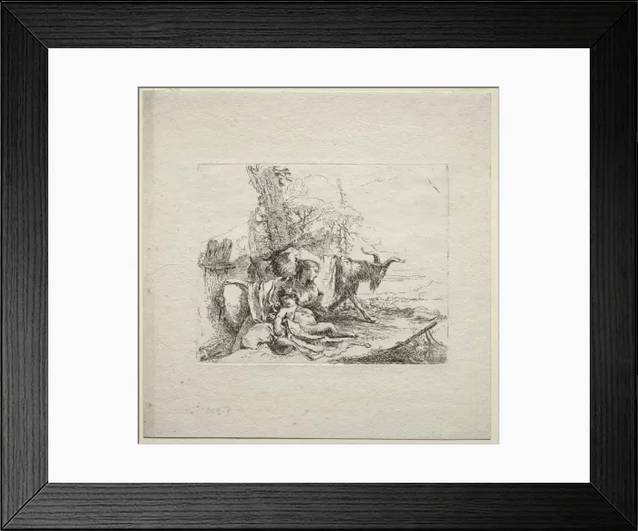Framed Print : Various Caprices: The Woman with Tambourine, 1785. Creator: Giovanni Battista Tiepolo (Italian Framed Print : Various Caprices: The Woman with Tambourine, 1785. Creator: Giovanni Battista Tiepolo (Italian