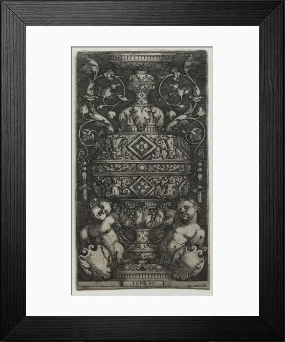 Framed Print : Vase Orne dEnfans, 1531. Creator: Hans Sebald Beham (German, 1500-1550) Framed Print : Vase Orne dEnfans, 1531. Creator: Hans Sebald Beham (German, 1500-1550)