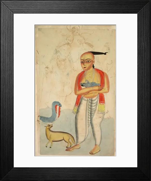 Framed Print : Vasudeva (Krishnas Father) Fleeing with Krishna Encounters a Cobra and a Jackal, 1800s Framed Print : Vasudeva (Krishnas Father) Fleeing with Krishna Encounters a Cobra and a Jackal, 1800s