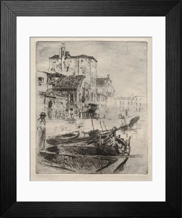 Framed Print : Venetian Canal and Boats, No. 8, 1800s. Creator: Robert Frederick Blum (American, 1857-1903) Framed Print : Venetian Canal and Boats, No. 8, 1800s. Creator: Robert Frederick Blum (American, 1857-1903)
