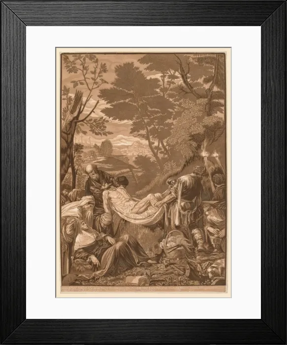 Framed Print : Venetian Set: Entombment of Christ, 1739-43. Creator: John Baptist Jackson (British, 1701-c Framed Print : Venetian Set: Entombment of Christ, 1739-43. Creator: John Baptist Jackson (British, 1701-c