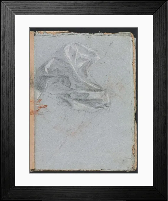 Framed Print : Verona Sketchbook: Drapery study (page 37), 1760. Creator: Francesco Lorenzi (Italian, 1723-1787) Framed Print : Verona Sketchbook: Drapery study (page 37), 1760. Creator: Francesco Lorenzi (Italian, 1723-1787)
