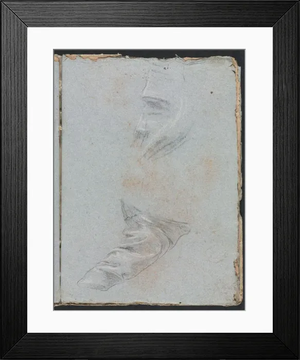 Framed Print : Verona Sketchbook: Drapery study (page 39), 1760. Creator: Francesco Lorenzi (Italian, 1723-1787) Framed Print : Verona Sketchbook: Drapery study (page 39), 1760. Creator: Francesco Lorenzi (Italian, 1723-1787)