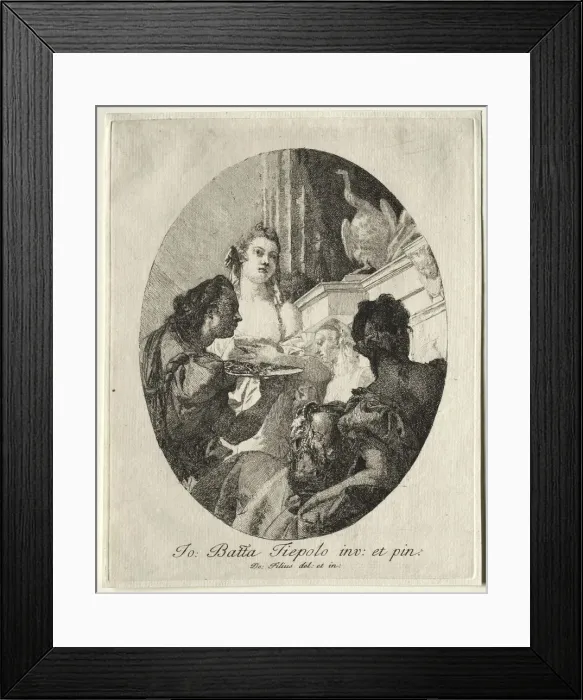 Framed Print : Three Women Presenting Gifts of Marc Anthony to Cleopatra. Creator: Giovanni Domenico Tiepolo Framed Print : Three Women Presenting Gifts of Marc Anthony to Cleopatra. Creator: Giovanni Domenico Tiepolo