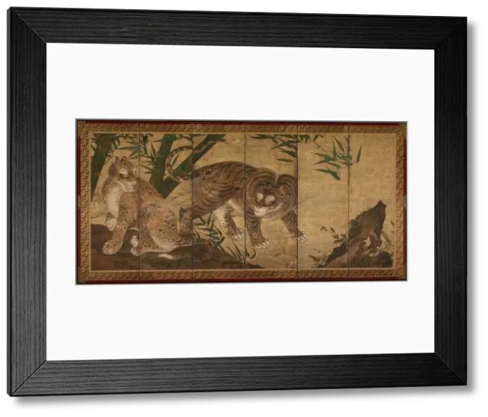 Framed Print : Tiger and Leopard, 1668. Creator: Sekkei Yamaguchi (Japanese, 1644-1732) Framed Print : Tiger and Leopard, 1668. Creator: Sekkei Yamaguchi (Japanese, 1644-1732)